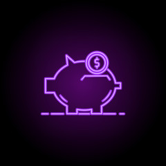 piggy bank outline icon. Elements of Banking & Finance in neon style icons. Simple icon for websites, web design, mobile app, info graphics