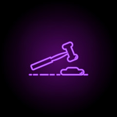 auction hammer outline icon. Elements of Banking & Finance in neon style icons. Simple icon for websites, web design, mobile app, info graphics