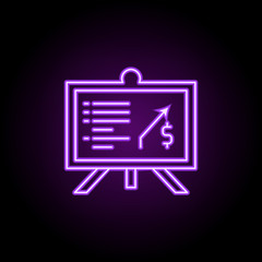 financial plan outline icon. Elements of Banking & Finance in neon style icons. Simple icon for websites, web design, mobile app, info graphics