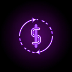 money turnover outline icon. Elements of Banking & Finance in neon style icons. Simple icon for websites, web design, mobile app, info graphics