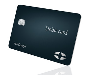 Here is a modern and stylish bank debit card. It is an illustration and is mock and generic to avoid any problems with trademarks or copyrights.