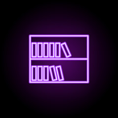 bookcase outline icon. Elements of Education in neon style icons. Simple icon for websites, web design, mobile app, info graphics
