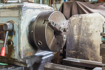 Chuck of old lathe machine