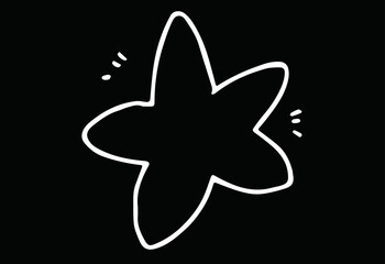 White Hand-drawn star