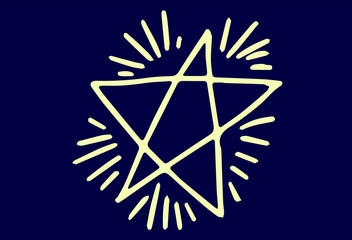Yellow Hand-drawn star