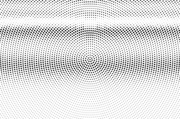Black and white halftone vector texture. Faded horizontal gradient. Dark rectangle texture for vintage effect.