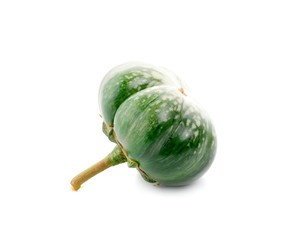 thai eggplant or Yellow berried nightshade on white background thai eggplant vegetable isolated