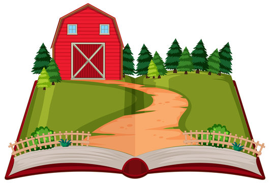 Opem book rural house theme