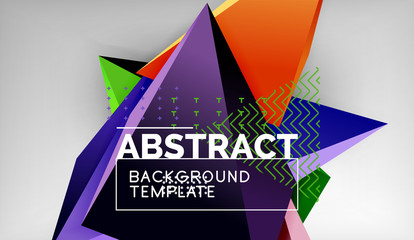 3d triangle geometric background design, modern poster template