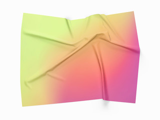 Wrinkled hologram gradient ombre crumpled paper background