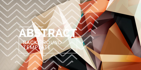 Naklejka premium Low poly design 3d triangular shape background, mosaic abstract design template