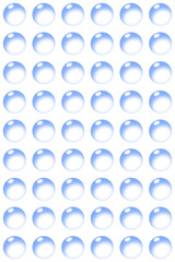 Symetrical background pattern bubbles with reflection on white