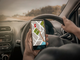 GPS Map Navigation on Smart Phone while Driving a Car