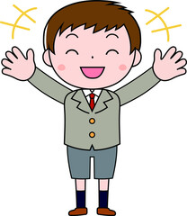 Active male students representing emotion