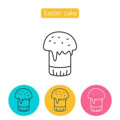 Easter cake line icon.