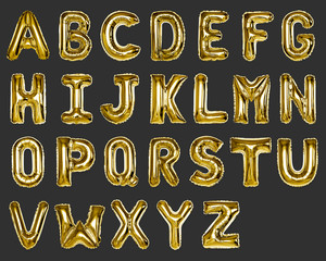 Set of gold capital A-Z alphabet balloons © Rawpixel.com