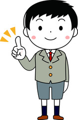 Active cute male students representing emotion