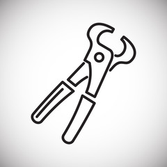 Tool pliers line icon on white background for graphic and web design, Modern simple vector sign. Internet concept. Trendy symbol for website design web button or mobile app