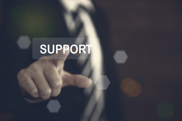 Businessman pointing the text support