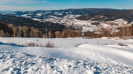 Beautiful winter view near the Brotjacklriegl summit-Bavarian Forest-Bavaria-Germany