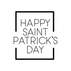 st patricks day label with clover and elf hat icons