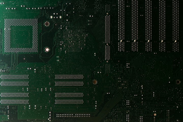 Back View of a Computer Motherboard Chip