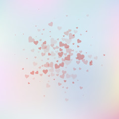 Red heart love confettis. Valentine's day explosio