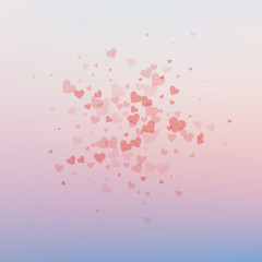 Red heart love confettis. Valentine's day explosio