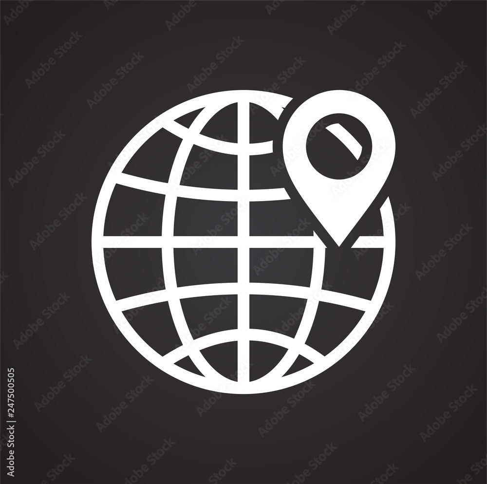Poster navigation icon on black background for graphic and web design, modern simple vector sign. internet 