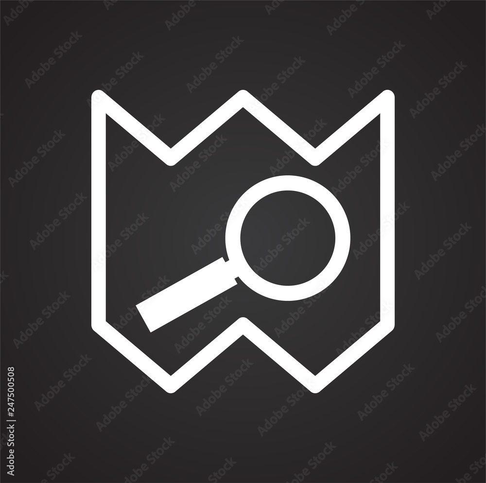 Poster navigation icon on black background for graphic and web design, modern simple vector sign. internet 
