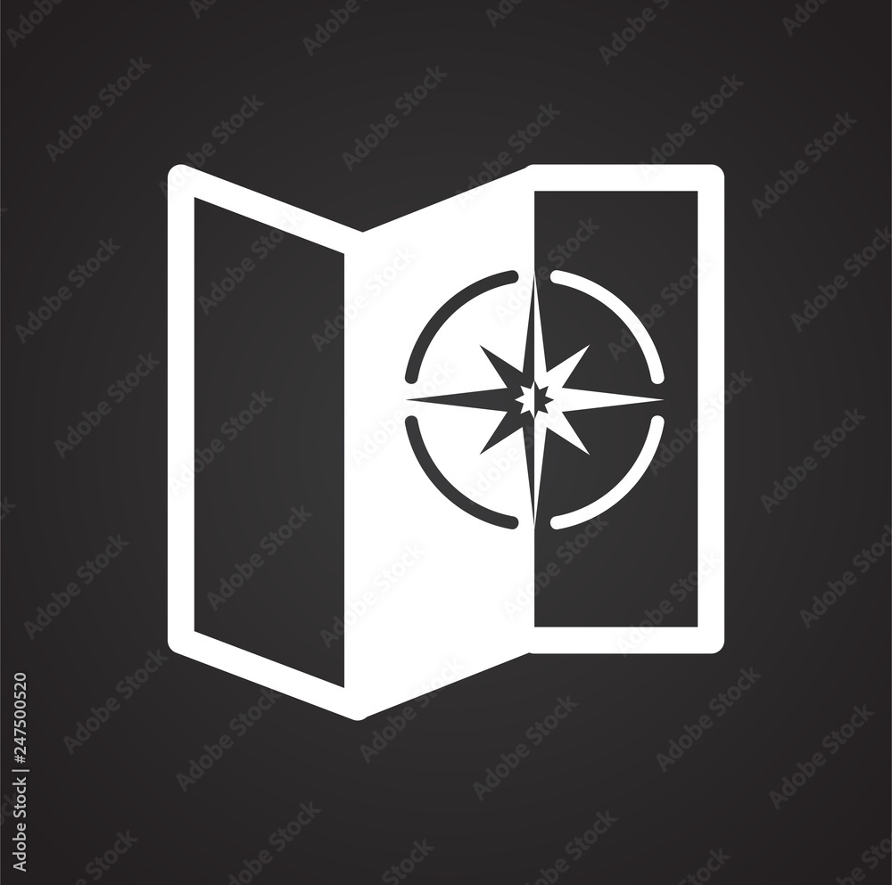 Poster navigation icon on black background for graphic and web design, modern simple vector sign. internet 