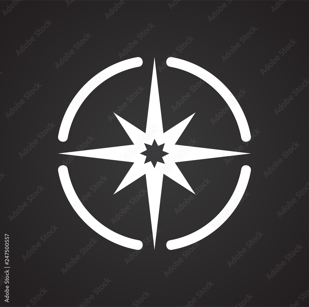 Poster navigation icon on black background for graphic and web design, modern simple vector sign. internet 