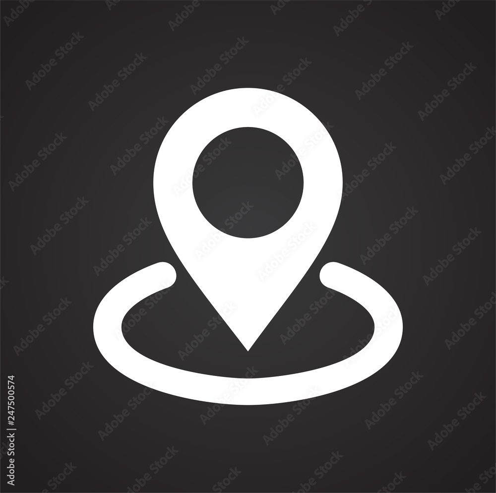 Poster navigation icon on black background for graphic and web design, modern simple vector sign. internet 