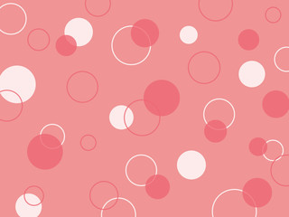 Beautiful pastel pink color background with pink and white circle like bubble in minimal modern trendy geometric concept. Vintage retro style vector pattern graphic design for Valentine wallpaper.