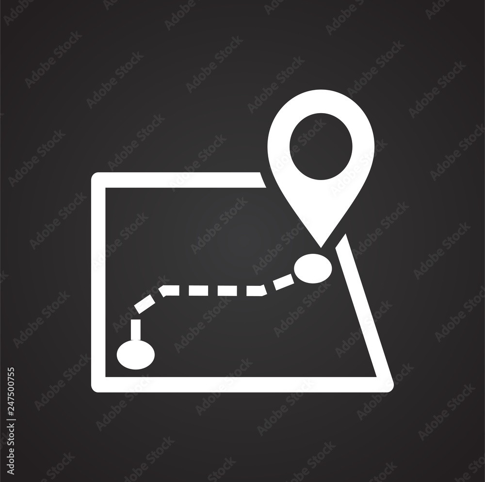 Poster navigation icon on black background for graphic and web design, modern simple vector sign. internet 