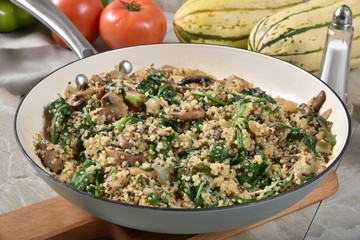 Hot spinach quinoa salad