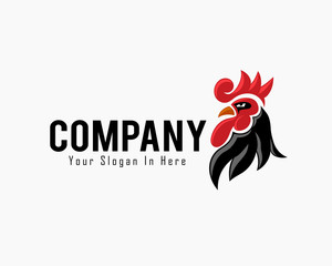 elegant vector angry rooster head logo design inspiration © ShiipArts