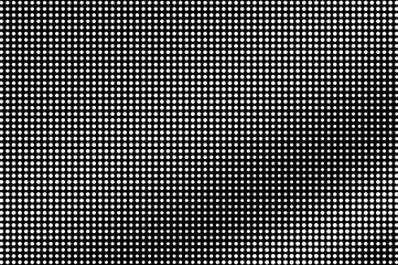 White dots on black background. Regular halftone vector texture. Frequent dotwork gradient.