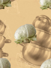 Kitchen Pattern Sepia. Seamless