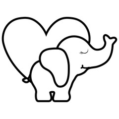 cute and little elephant with heart