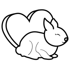 cute and little rabbit with heart love
