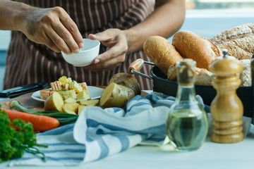 Chef,Chef working at a restaurant and making a salad,To make a salad.