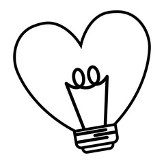 bulb with heart love shape