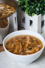 hot and sour soup is one of famous Chinese soup that is popular served in south east Asian countries