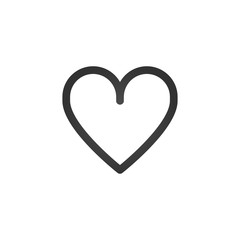 Linear heart icon, minimalistic design. Valentines day icon. Vector illustration isolated on white background.