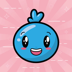kawaii face bubble cartoon