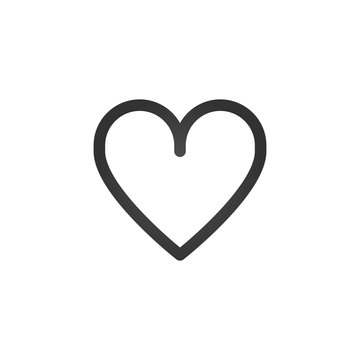 Linear heart icon, minimalistic design. Valentines day icon. Vector illustration isolated on white background.