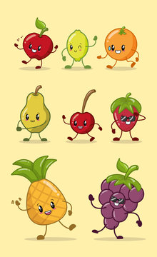 emotions kawaii fruits