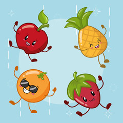 emotions kawaii fruits