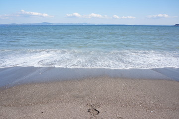 三浦海岸の波打ち際